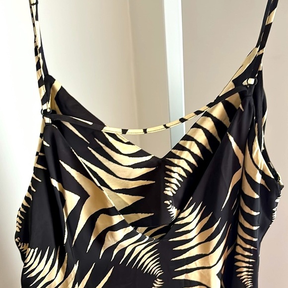 Ba&sh Napi Geometric Printed Satin Midi Dress Size Large - Picture 9 of 10